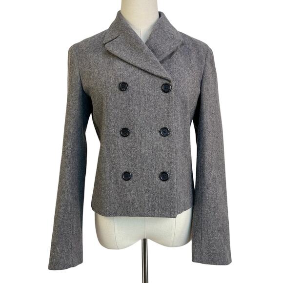 Vintage Wool J. Crew Gray Double Breasted Blazer - Picture 1 of 10